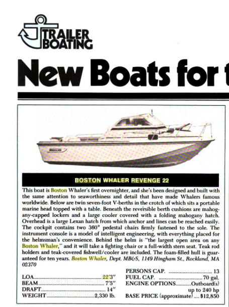 24 Trailer Boating Mag. Sept. 79 review